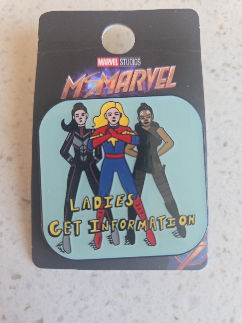 Ms. Marvel Studios Comics Enamel Ladies Get Information Hat or Lapel Pin New MOC